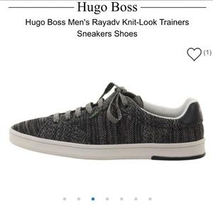 Hugo Boss Men’s Rayadv Knit-like Sneakers Size 42 (9US) grey/white GUC